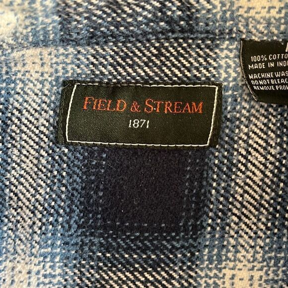 Field & Stream Long Sleeve Shirt Size Medium GUC Blue/ white - Picture 3 of 5